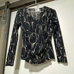 90s grunge sheer floral blouse by DKNY